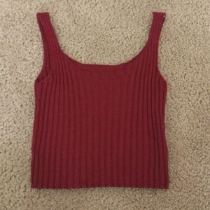 Burgundy cropped tank top